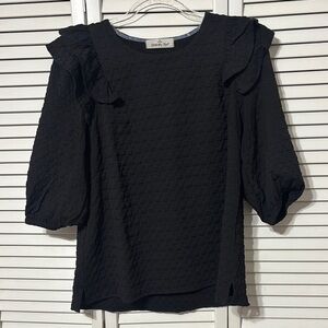 Boutique Brand Black Textured Blouse